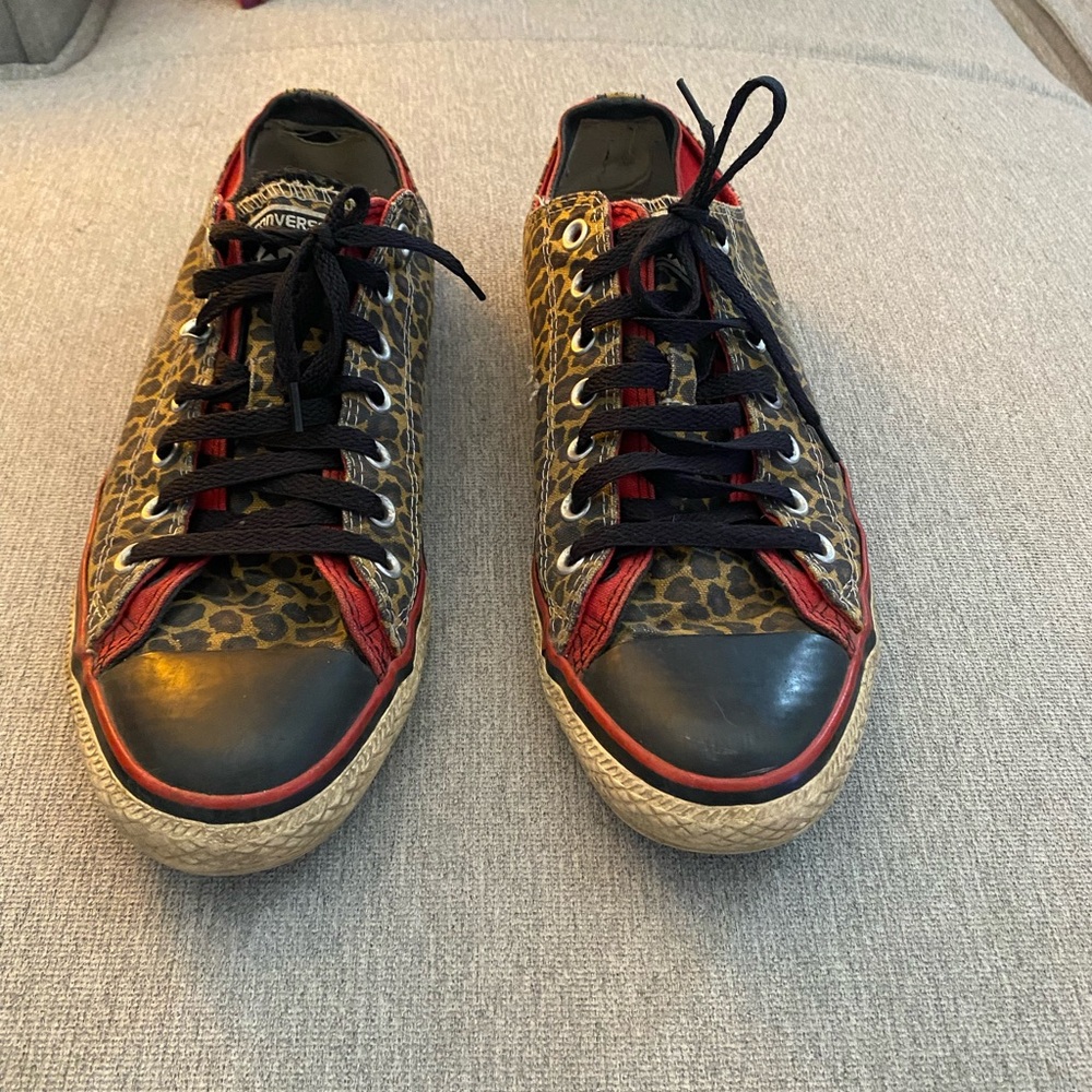 Leopard print custom chucks, Mens size 11